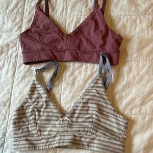Pact XS Organic Cotton- Mauve and Purple Striped Bras